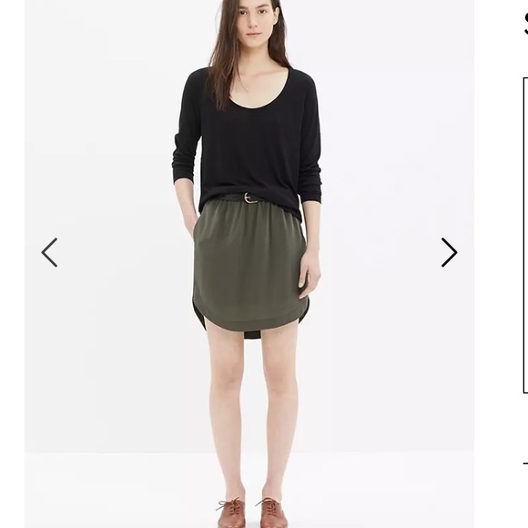 Madewell Sun-Garden Shirttail Skirt Silk Pockets Elastic Waistband Size Small - Picture 1 of 5